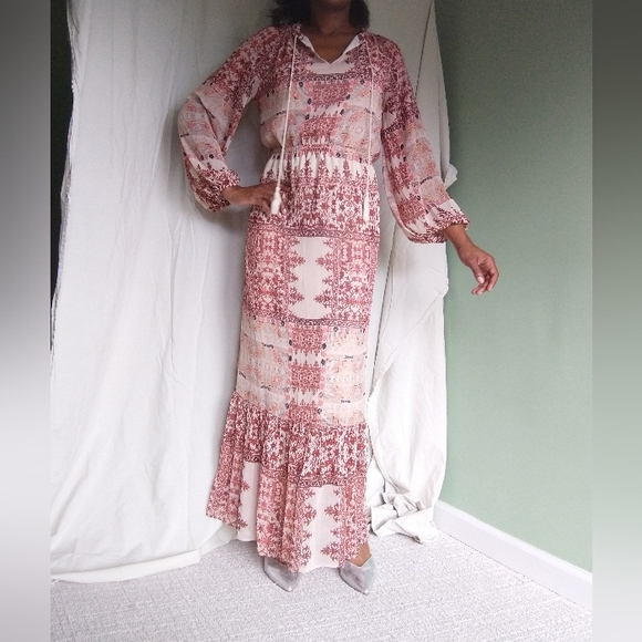 Women's Mossimo supply co. cream pink printed dress - Picture 3 of 10